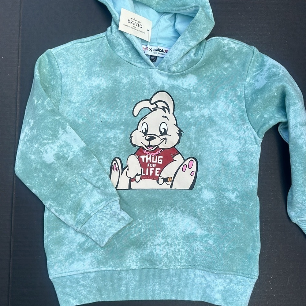 New GUESS Washed Bunny Hoodie (Kids 7-16)